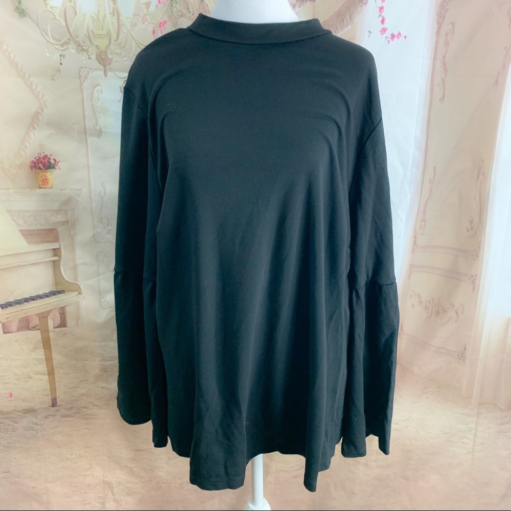 NEW Eloquii Bell Sleeve Keyhole Tie Blouse